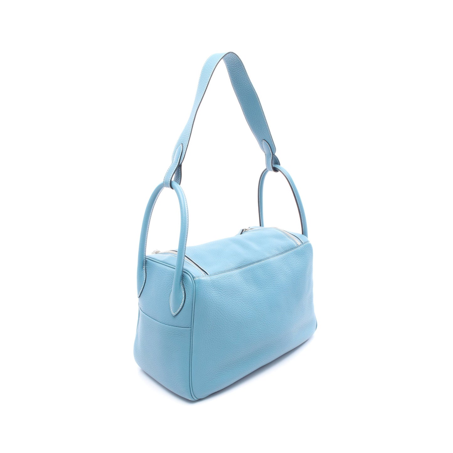 リンディ34 ブルージーン ショルダーバッグ トリヨンクレマンス ブルー シルバー金具 R刻印 エルメス バッグ HERMES