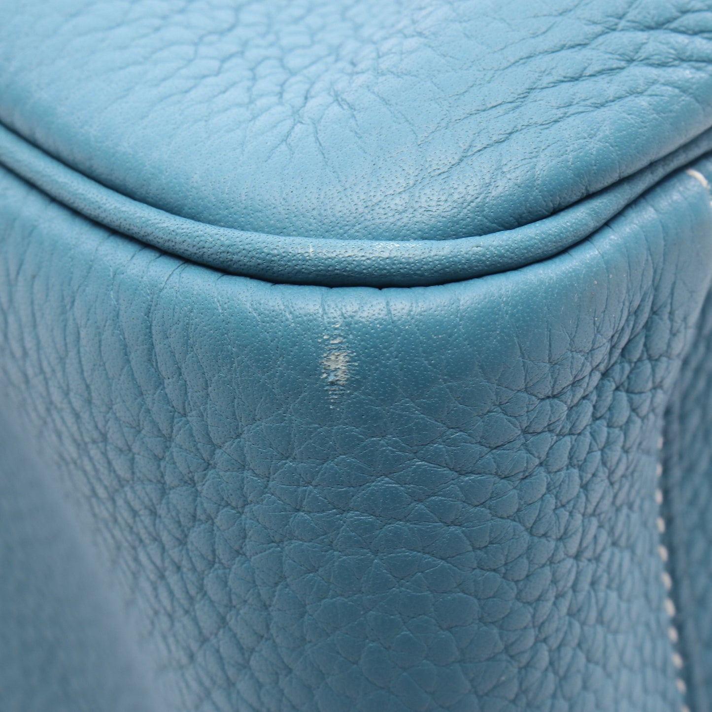 リンディ34 ブルージーン ショルダーバッグ トリヨンクレマンス ブルー シルバー金具 R刻印 エルメス バッグ HERMES