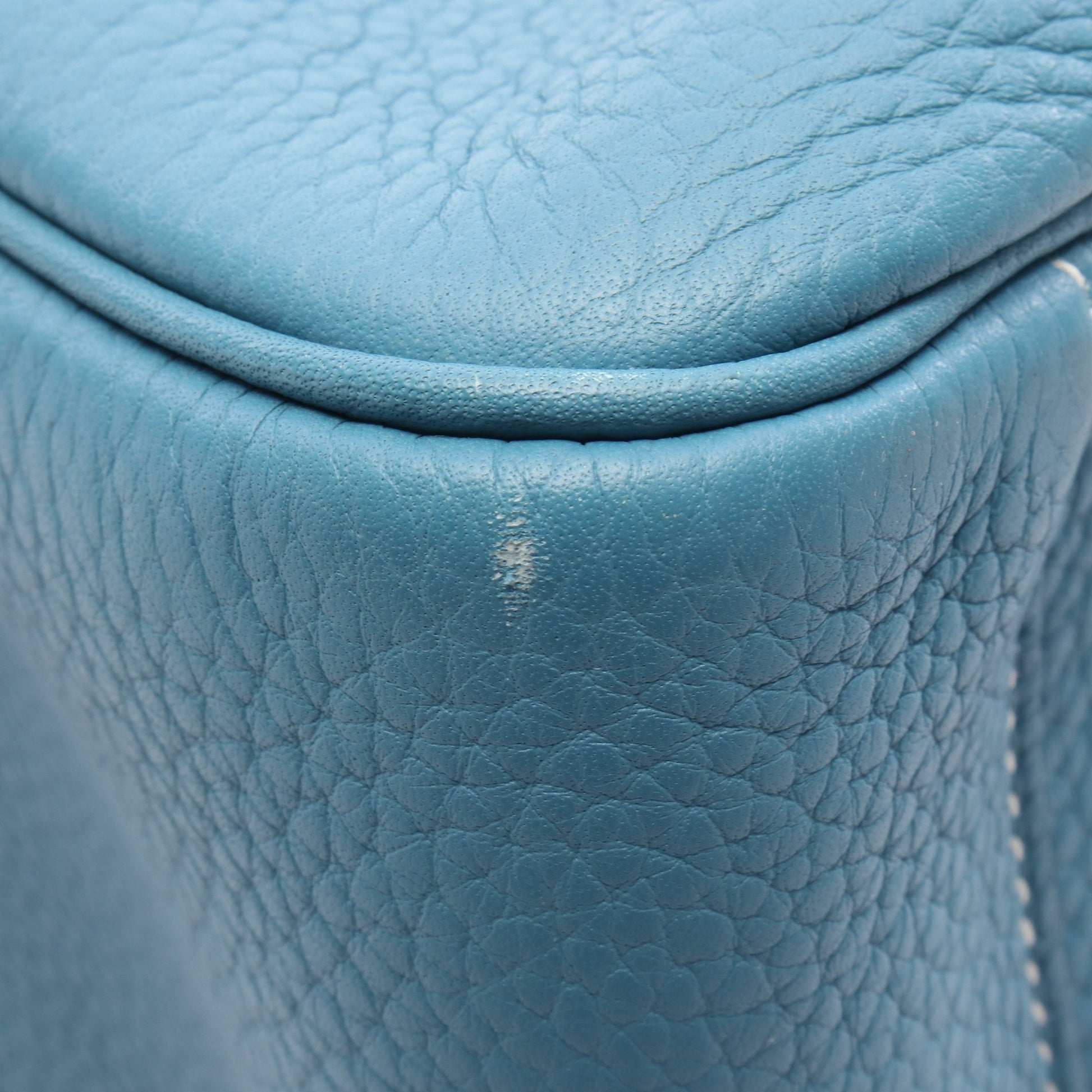 リンディ34 ブルージーン ショルダーバッグ トリヨンクレマンス ブルー シルバー金具 R刻印 エルメス バッグ HERMES