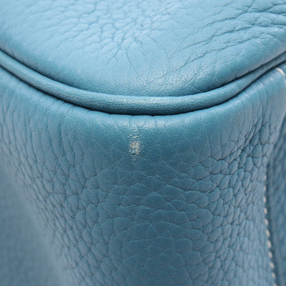 リンディ34 ブルージーン ショルダーバッグ トリヨンクレマンス ブルー シルバー金具 R刻印 エルメス バッグ HERMES