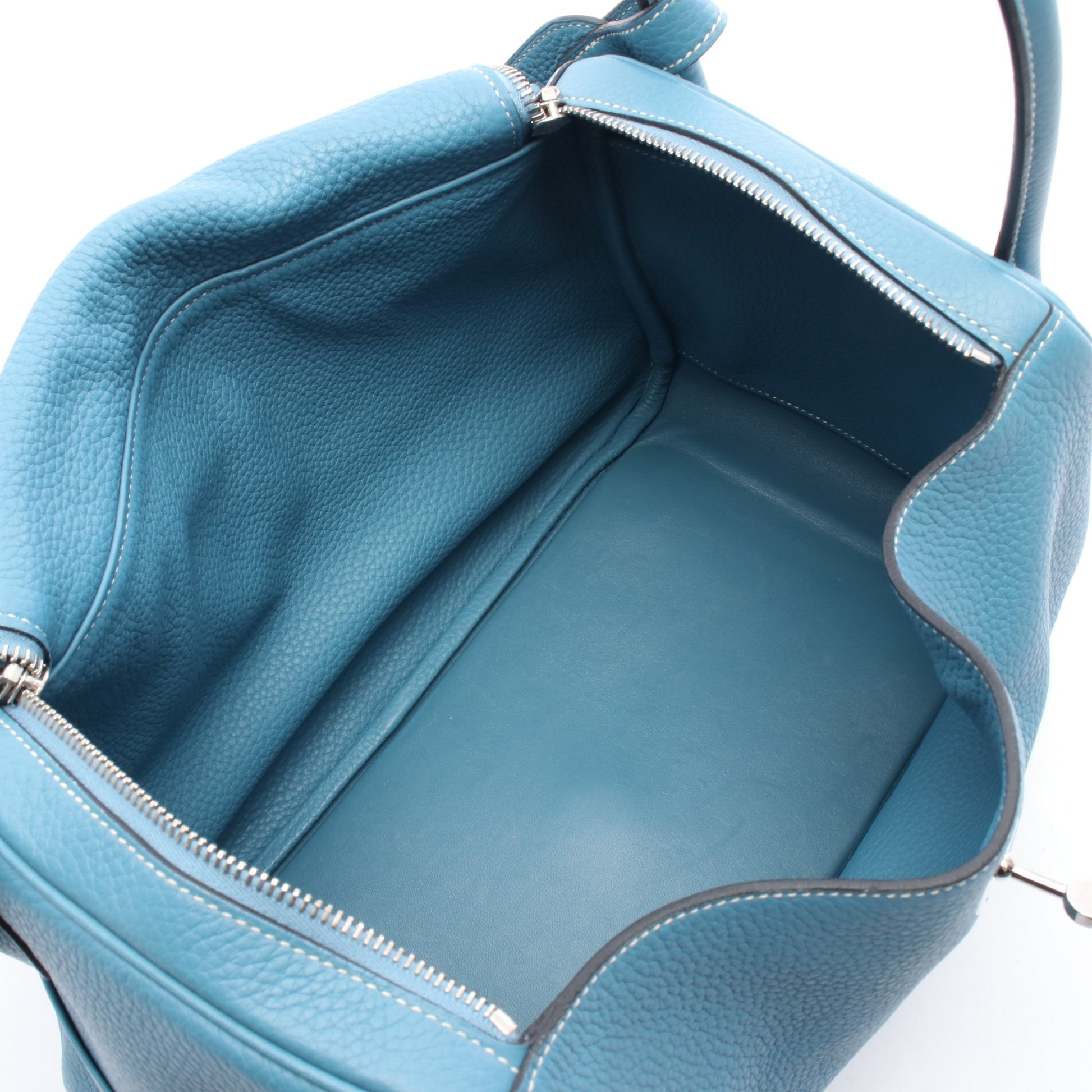 リンディ34 ブルージーン ショルダーバッグ トリヨンクレマンス ブルー シルバー金具 R刻印 エルメス バッグ HERMES