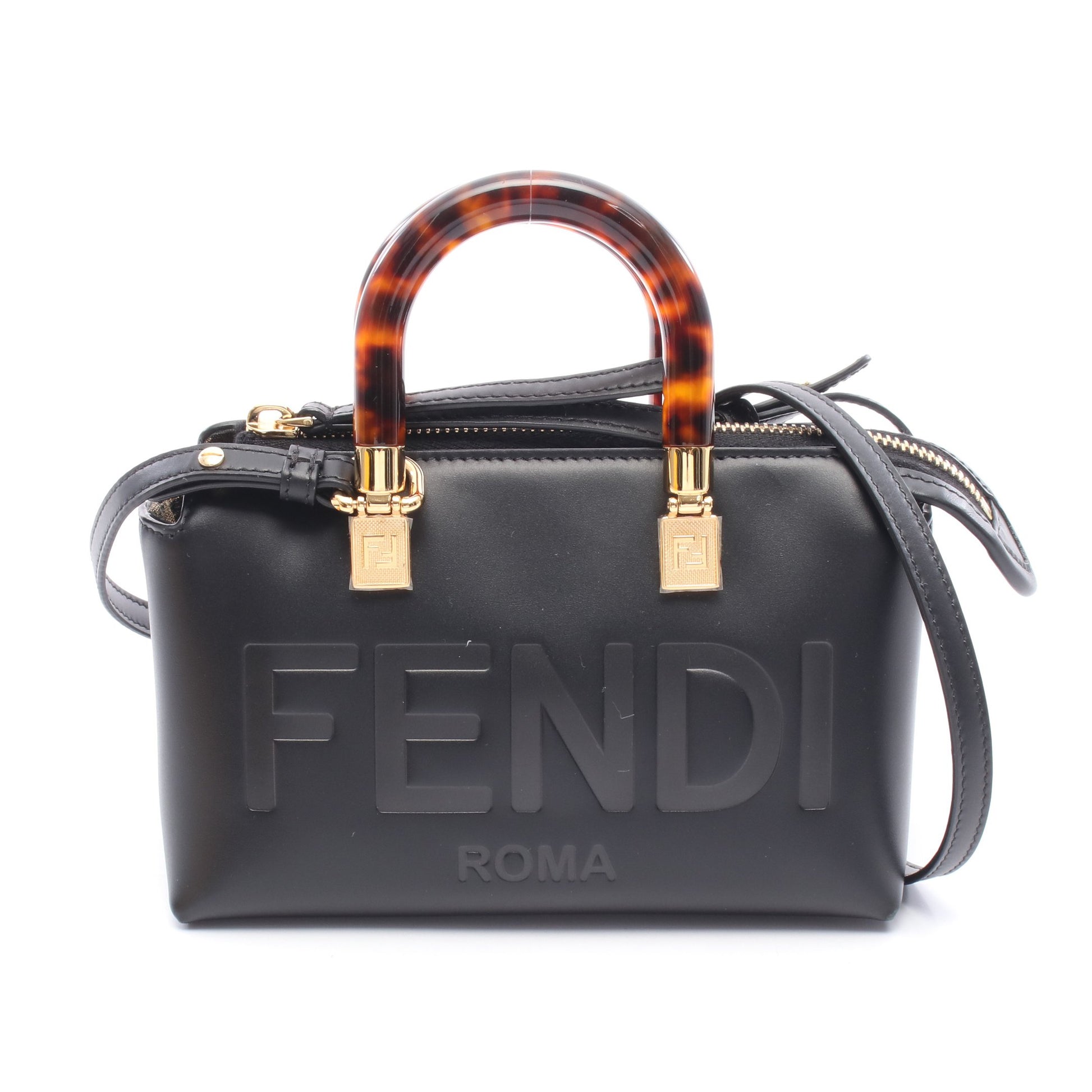 バイザウェイ ミニ ハンドバッグ レザー ブラック 2WAY フェンディ バッグ FENDI