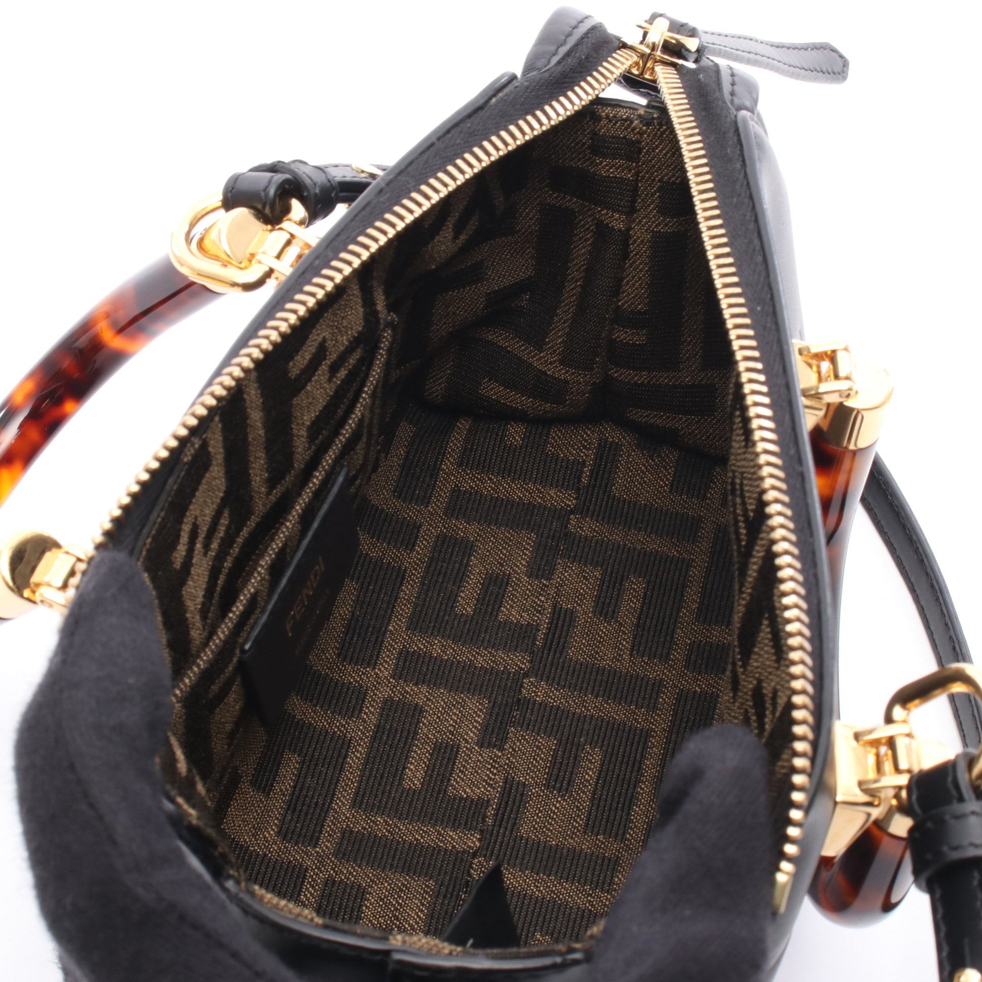 バイザウェイ ミニ ハンドバッグ レザー ブラック 2WAY フェンディ バッグ FENDI
