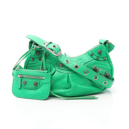 LE CAGOLE ショルダーバッグ レザー グリーン バレンシアガ バッグ BALENCIAGA