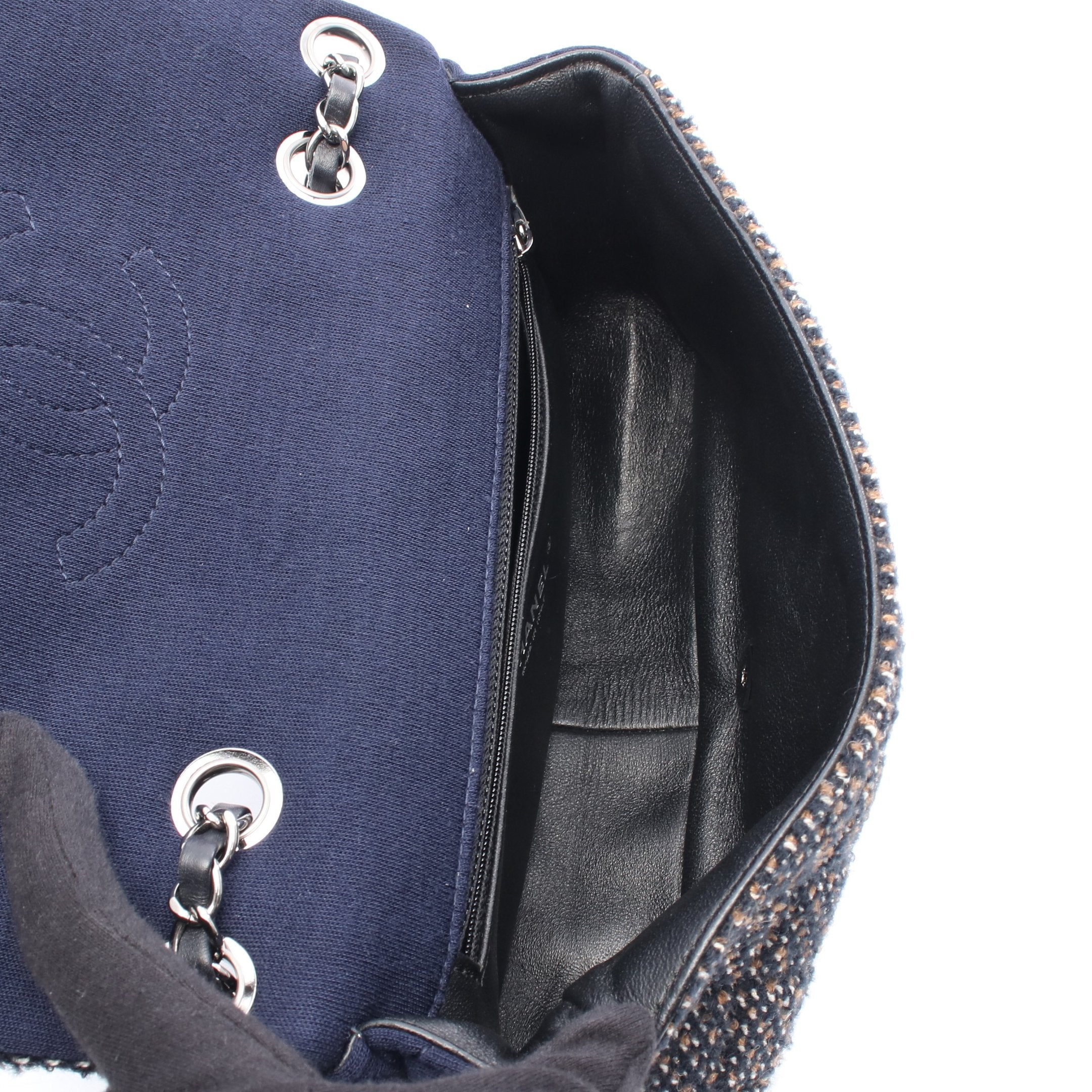 マトラッセ チェーンショルダーバッグ ツイード コットンジャージ