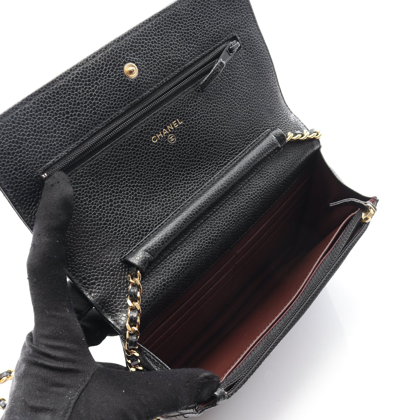 マトラッセ チェーンウォレット キャビアスキン ブラック ゴールド金具 シャネル バッグ CHANEL