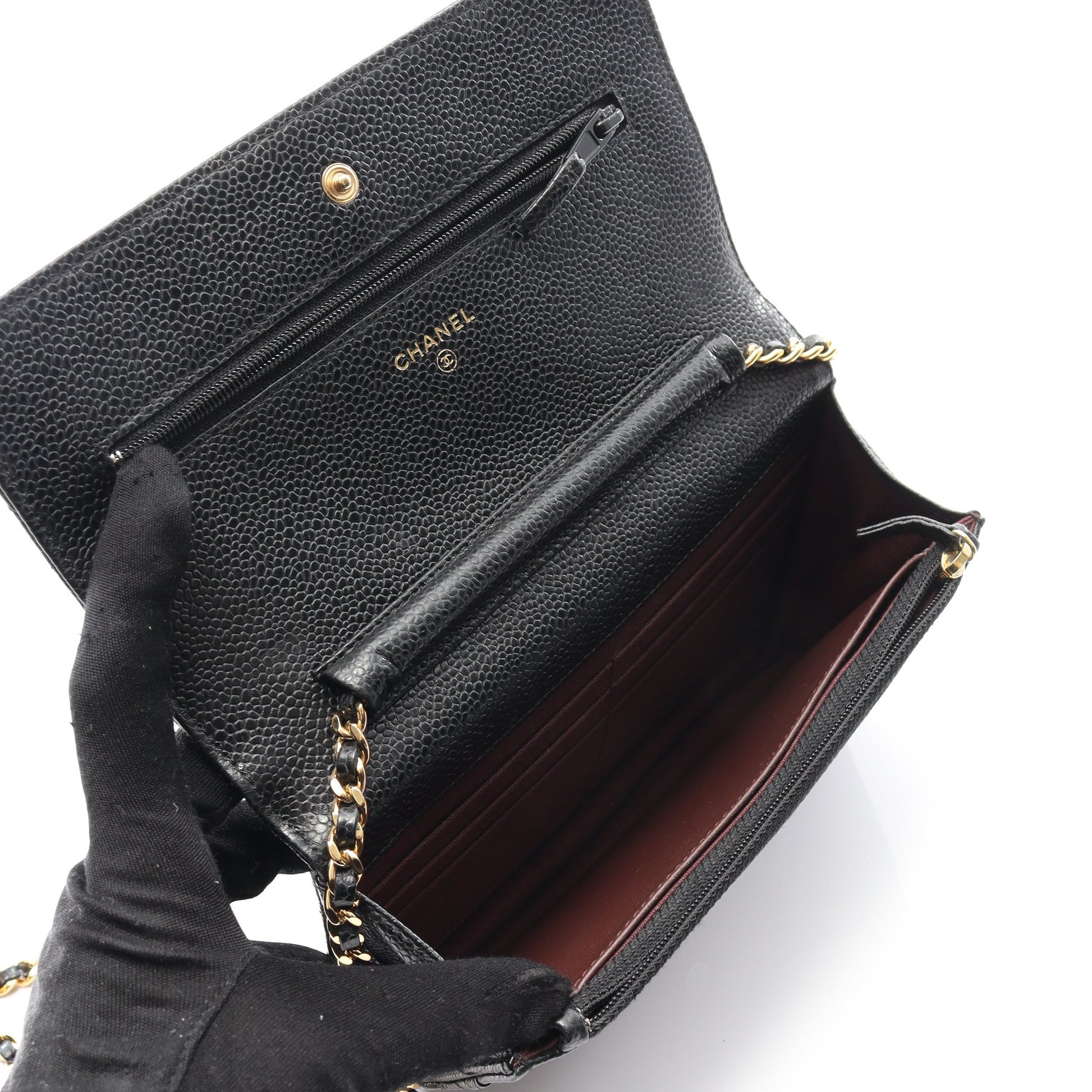 マトラッセ チェーンウォレット キャビアスキン ブラック ゴールド金具 シャネル バッグ CHANEL