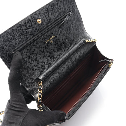 マトラッセ チェーンウォレット キャビアスキン ブラック ゴールド金具 シャネル バッグ CHANEL