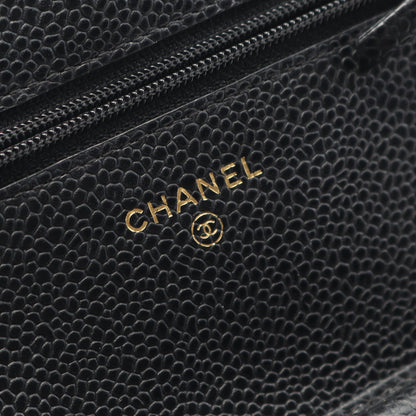 マトラッセ チェーンウォレット キャビアスキン ブラック ゴールド金具 シャネル バッグ CHANEL