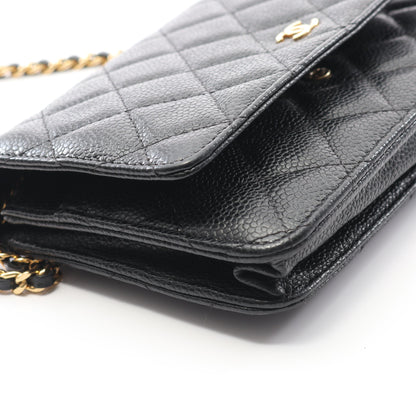 マトラッセ チェーンウォレット キャビアスキン ブラック ゴールド金具 シャネル バッグ CHANEL