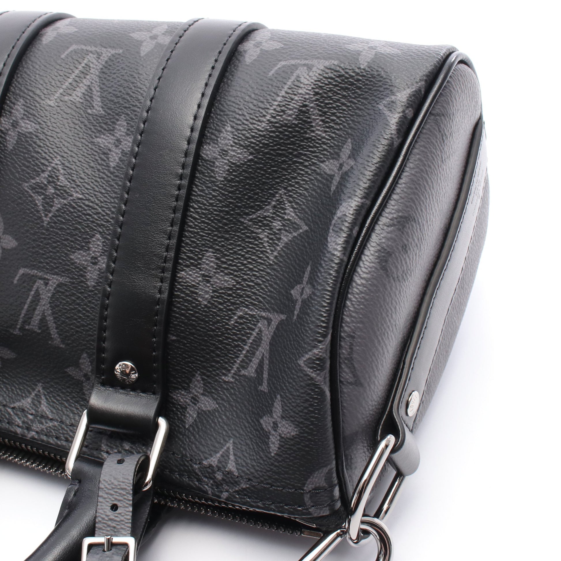 キーポル バンドリエール 25 モノグラムエクリプス ハンドバッグ PVC レザー ブラック グレー 2WAY ルイヴィトン バッグ LOUIS VUITTON