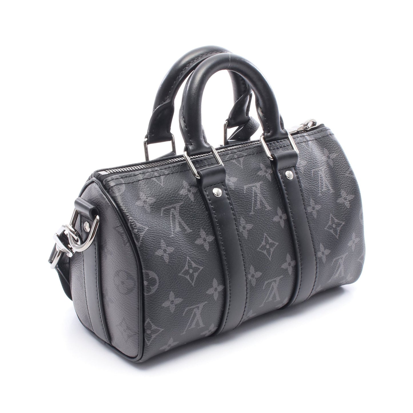 キーポル バンドリエール 25 モノグラムエクリプス ハンドバッグ PVC レザー ブラック グレー 2WAY ルイヴィトン バッグ LOUIS VUITTON