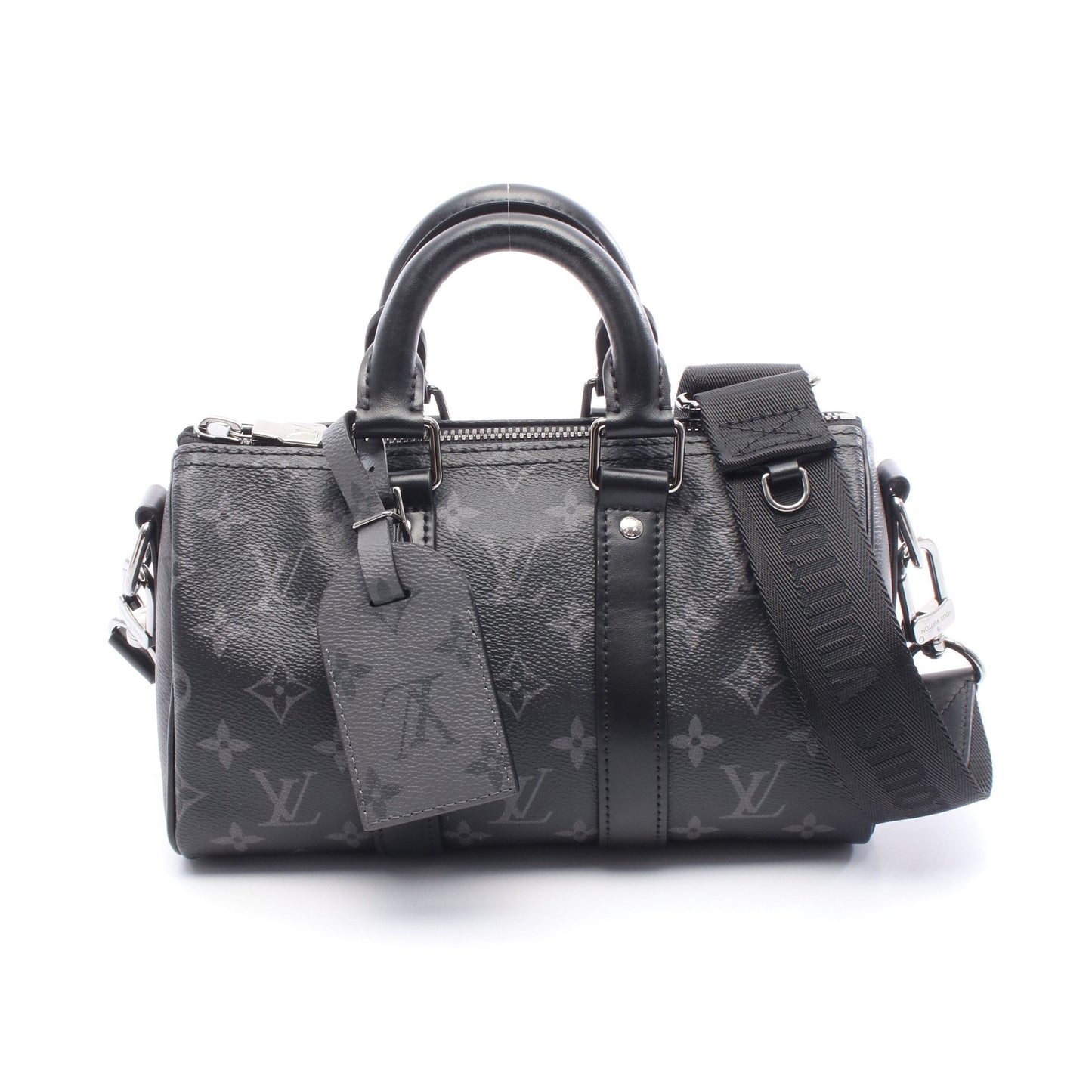 キーポル バンドリエール 25 モノグラムエクリプス ハンドバッグ PVC レザー ブラック グレー 2WAY ルイヴィトン バッグ LOUIS VUITTON