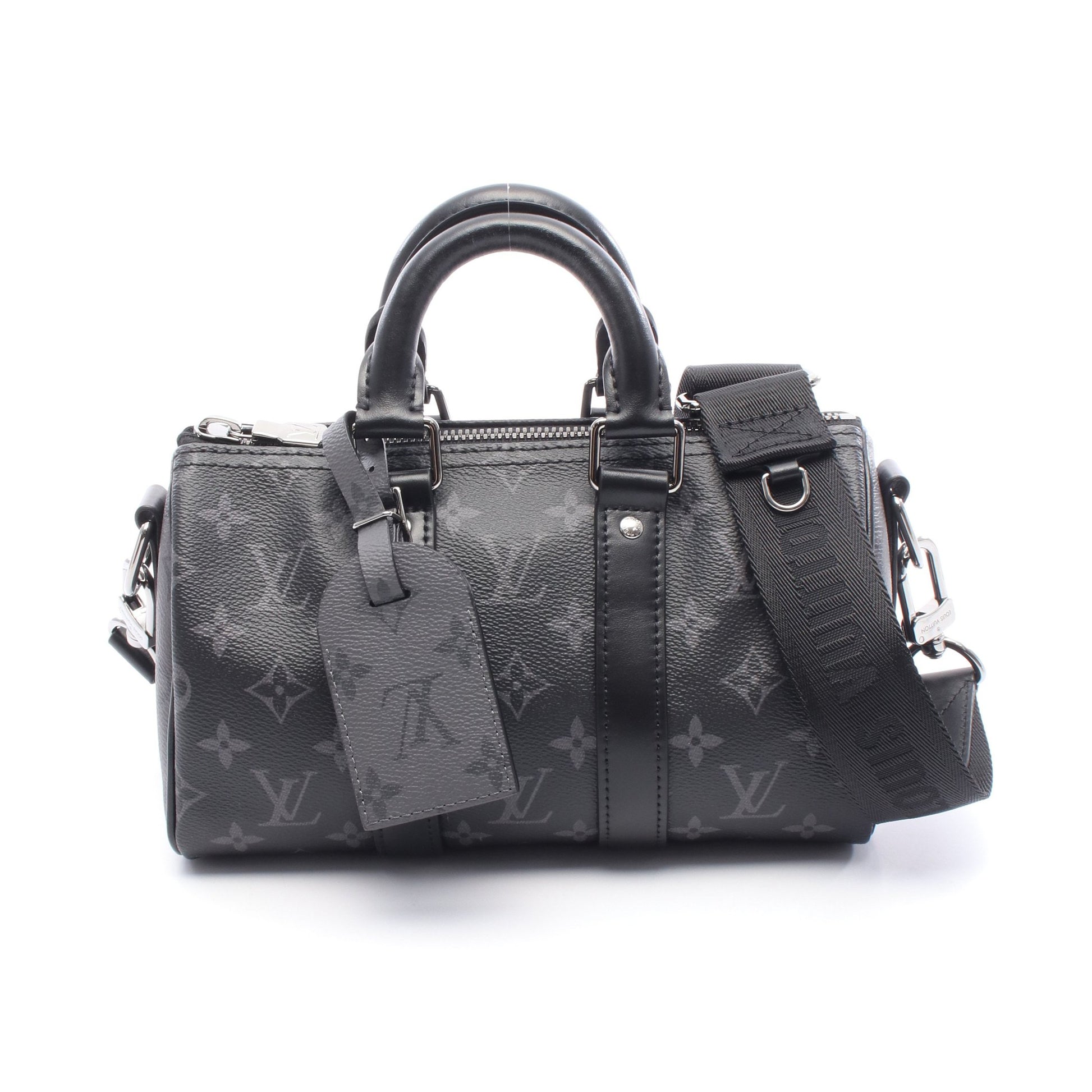 キーポル バンドリエール 25 モノグラムエクリプス ハンドバッグ PVC レザー ブラック グレー 2WAY ルイヴィトン バッグ LOUIS VUITTON