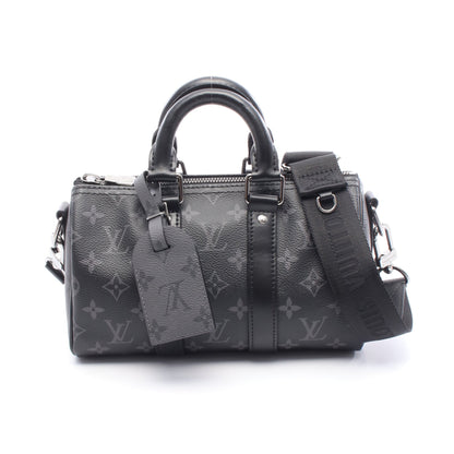 キーポル バンドリエール 25 モノグラムエクリプス ハンドバッグ PVC レザー ブラック グレー 2WAY ルイヴィトン バッグ LOUIS VUITTON