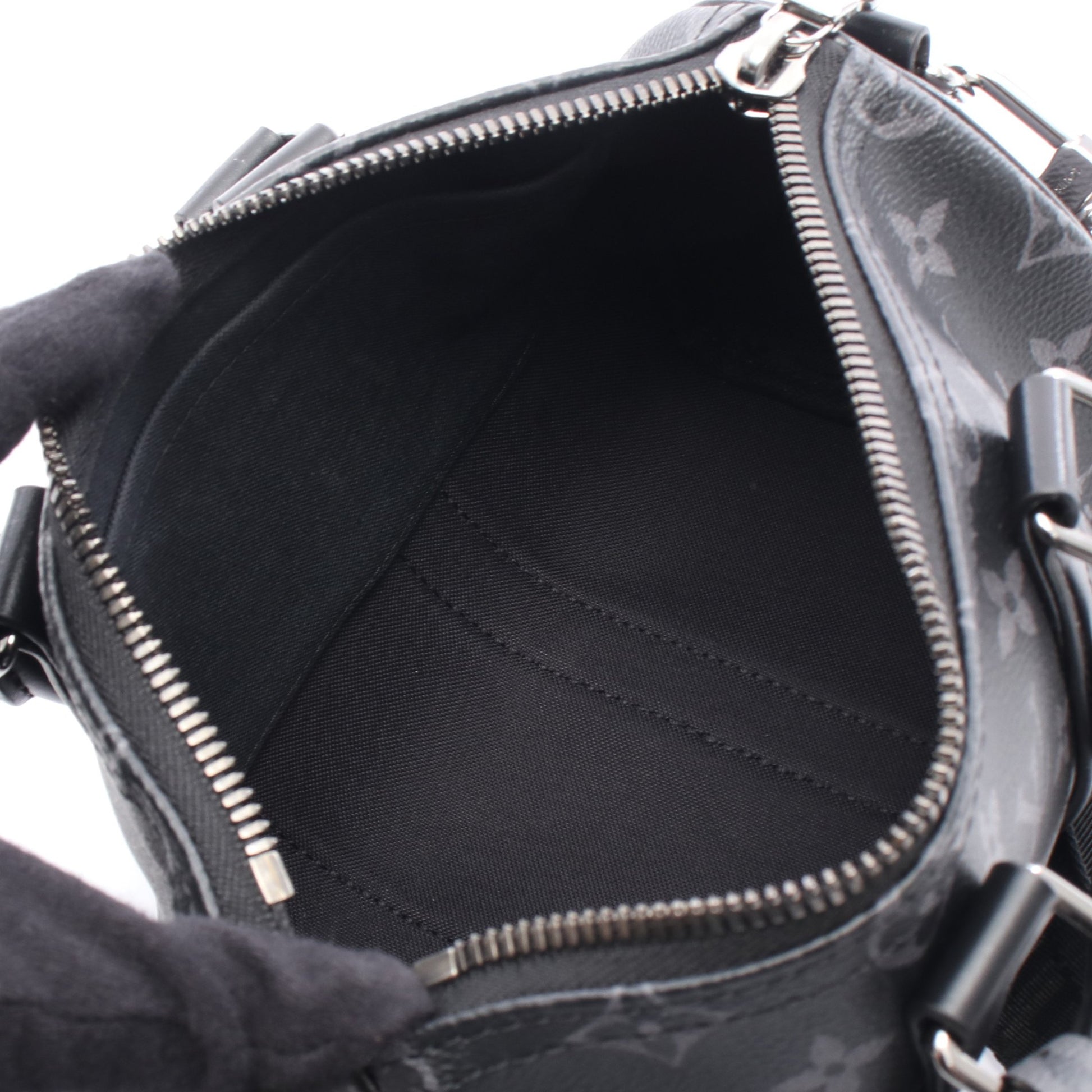 キーポル バンドリエール 25 モノグラムエクリプス ハンドバッグ PVC レザー ブラック グレー 2WAY ルイヴィトン バッグ LOUIS VUITTON