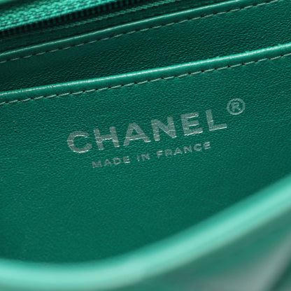 ミニマトラッセ20 チェーンショルダーバッグ ラムスキン グリーン シルバー金具 シャネル バッグ CHANEL