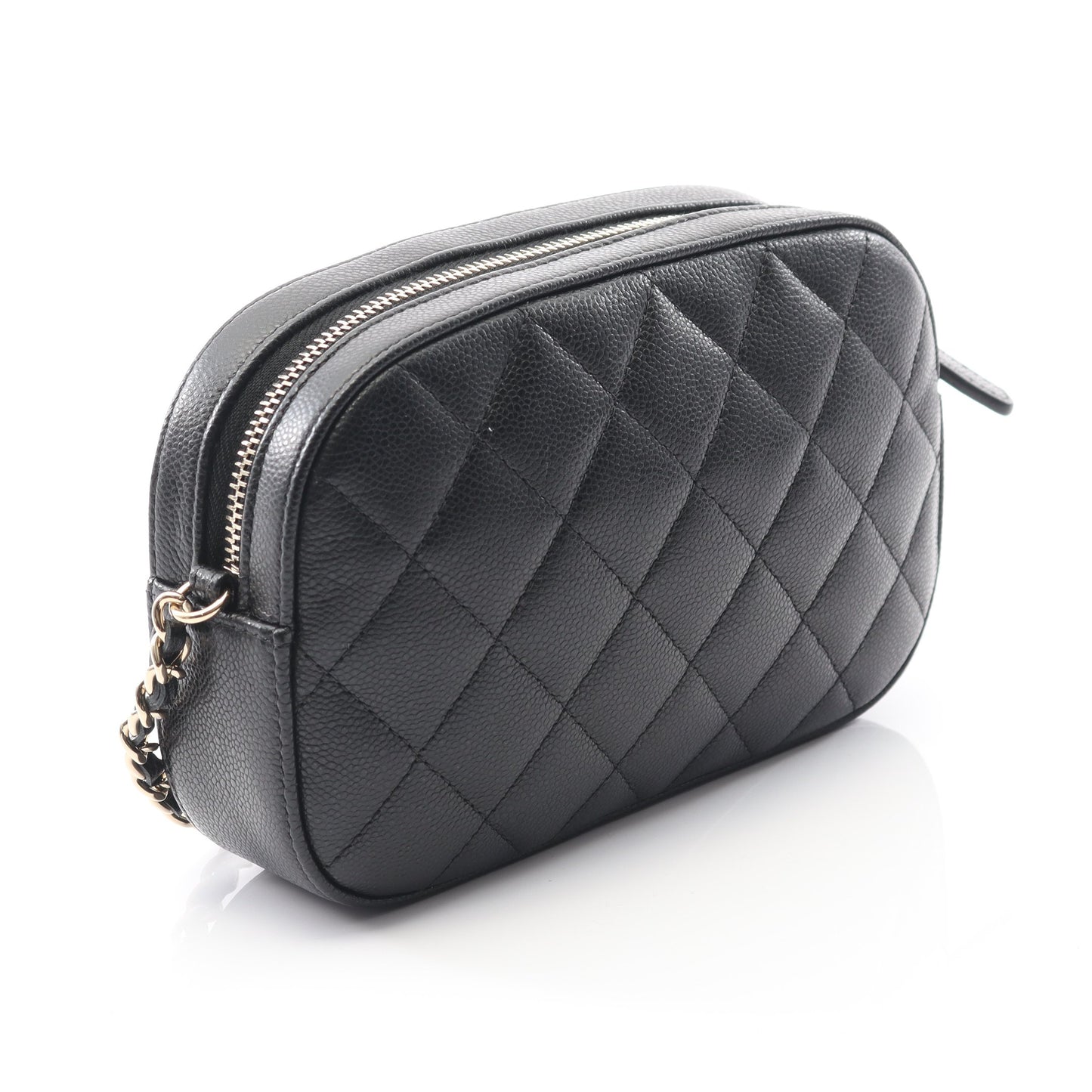 マトラッセ ラウンドファスナー財布 キャビアスキン ブラック ゴールド金具 シャネル 財布・小物 CHANEL