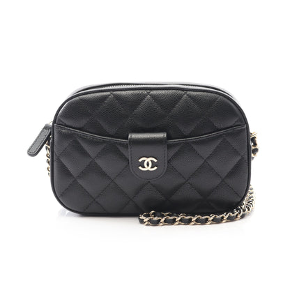 マトラッセ ラウンドファスナー財布 キャビアスキン ブラック ゴールド金具 シャネル 財布・小物 CHANEL