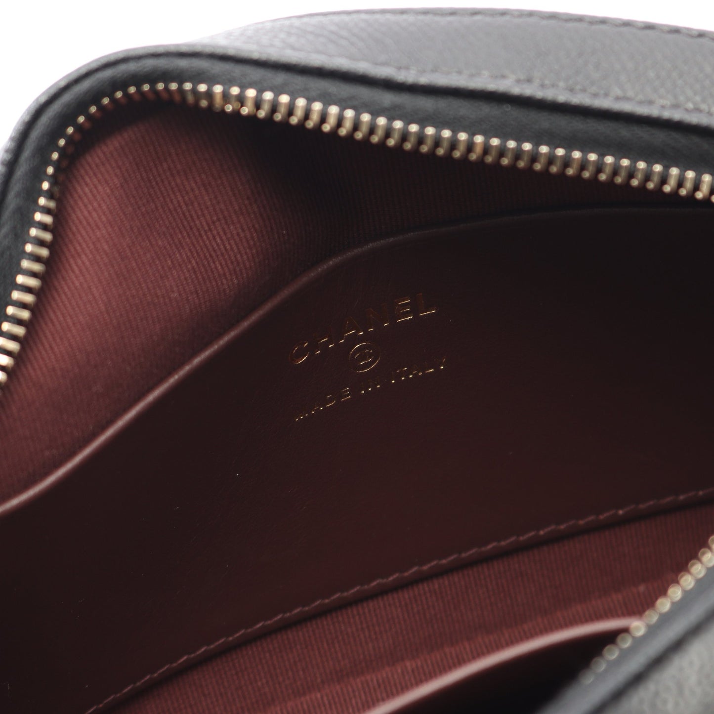 マトラッセ ラウンドファスナー財布 キャビアスキン ブラック ゴールド金具 シャネル 財布・小物 CHANEL