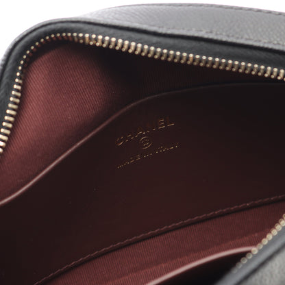 マトラッセ ラウンドファスナー財布 キャビアスキン ブラック ゴールド金具 シャネル 財布・小物 CHANEL