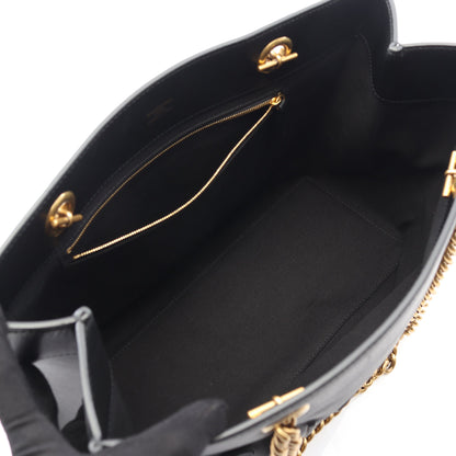 DUTY FREE ミディアム チェーンショルダーバッグ チェーントートバッグ レザー ブラック バレンシアガ バッグ BALENCIAGA