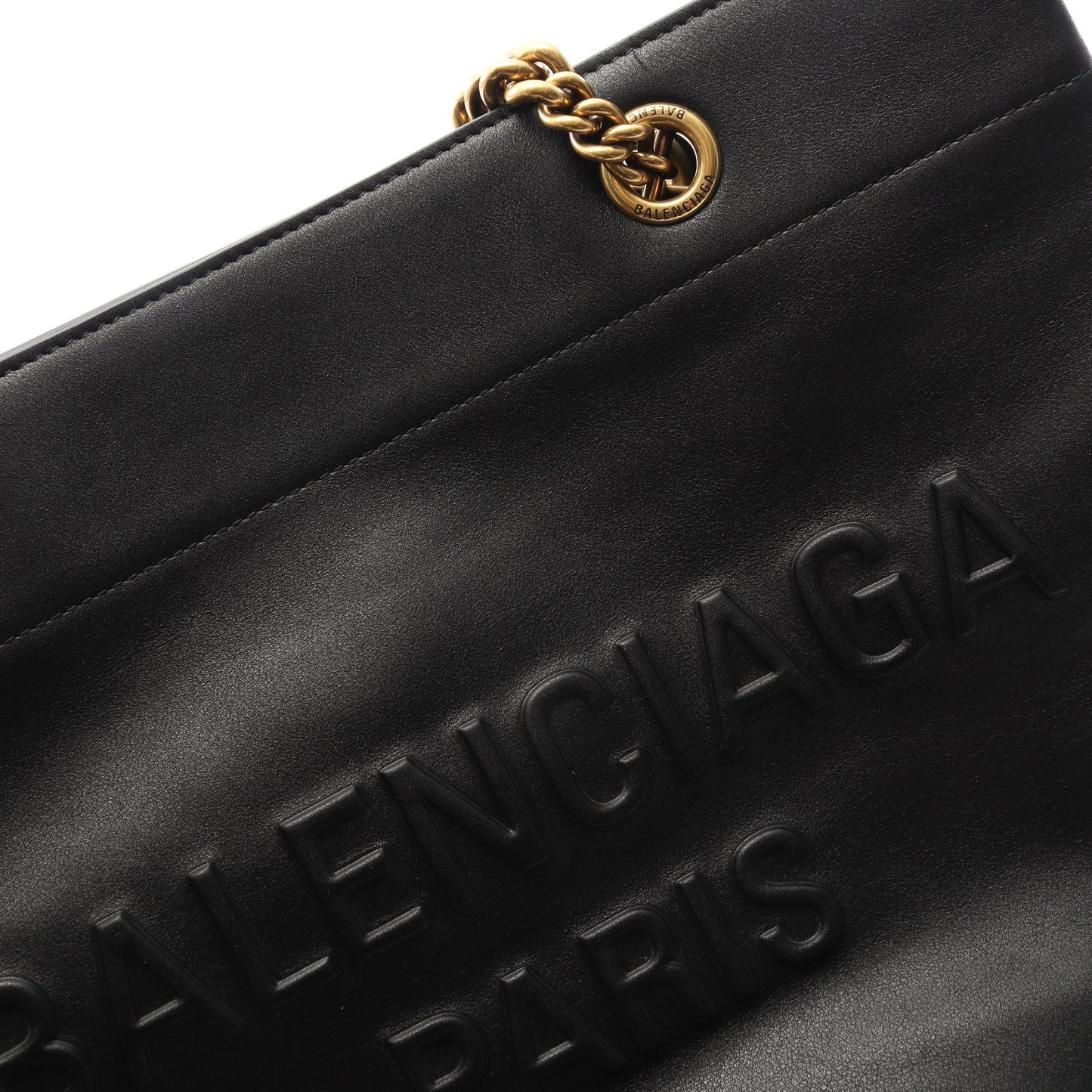 DUTY FREE ミディアム チェーンショルダーバッグ チェーントートバッグ レザー ブラック バレンシアガ バッグ BALENCIAGA