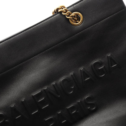 DUTY FREE ミディアム チェーンショルダーバッグ チェーントートバッグ レザー ブラック バレンシアガ バッグ BALENCIAGA