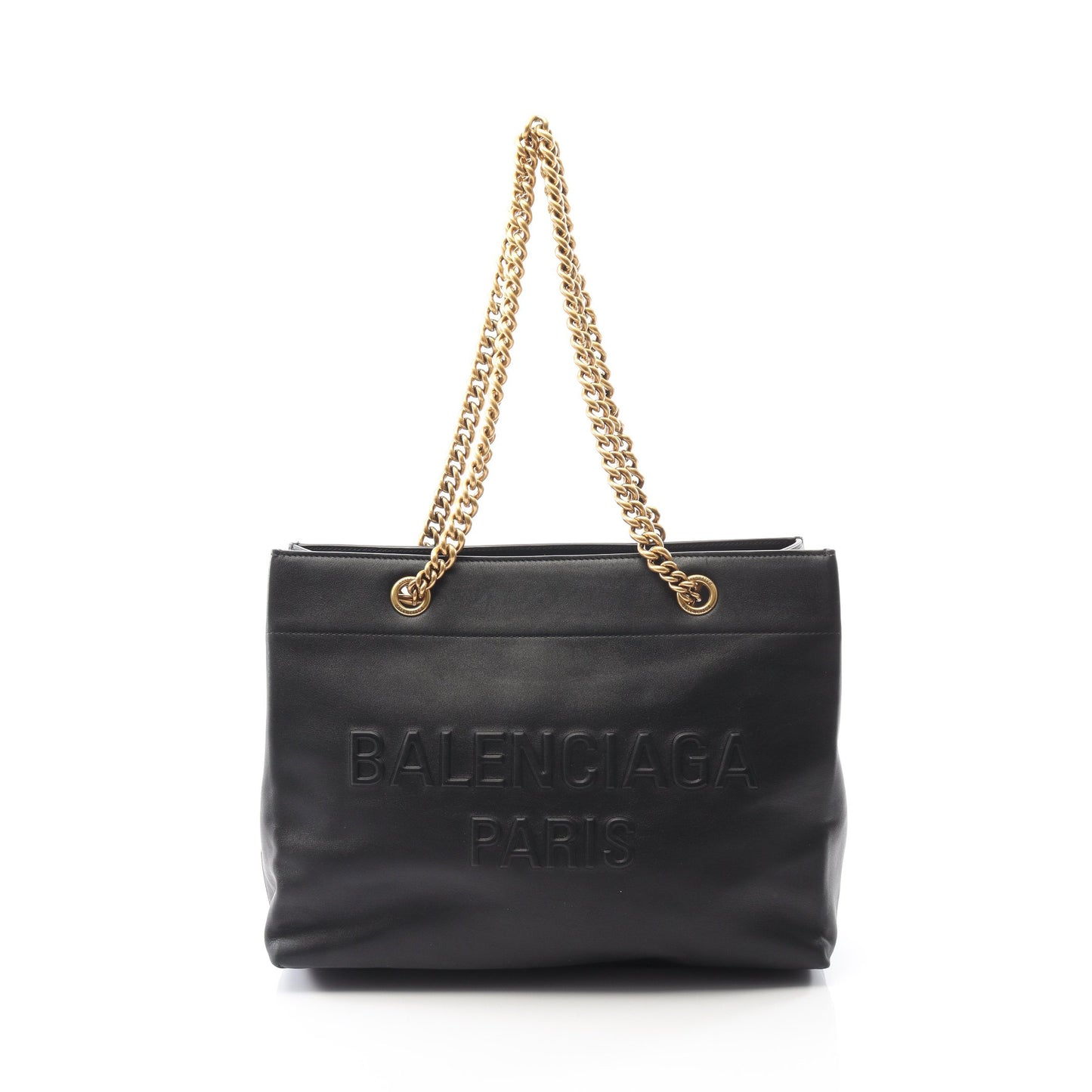 DUTY FREE ミディアム チェーンショルダーバッグ チェーントートバッグ レザー ブラック バレンシアガ バッグ BALENCIAGA