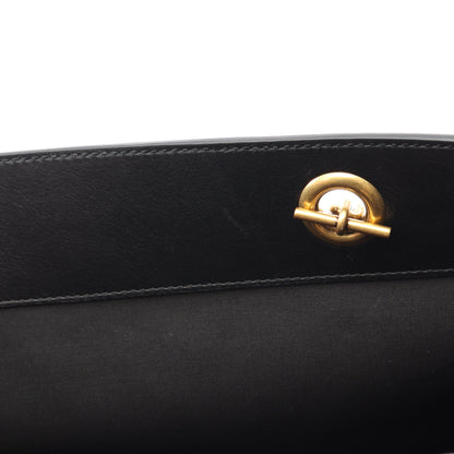 DUTY FREE ミディアム チェーンショルダーバッグ チェーントートバッグ レザー ブラック バレンシアガ バッグ BALENCIAGA
