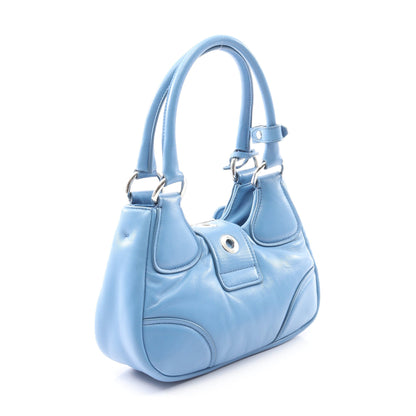 MOON ハンドバッグ レザー ブルー 2WAY プラダ バッグ PRADA