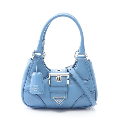 MOON ハンドバッグ レザー ブルー 2WAY プラダ バッグ PRADA