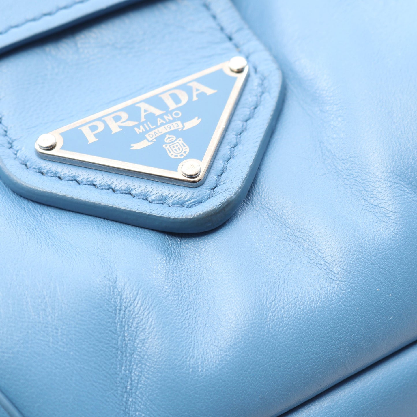 MOON ハンドバッグ レザー ブルー 2WAY プラダ バッグ PRADA
