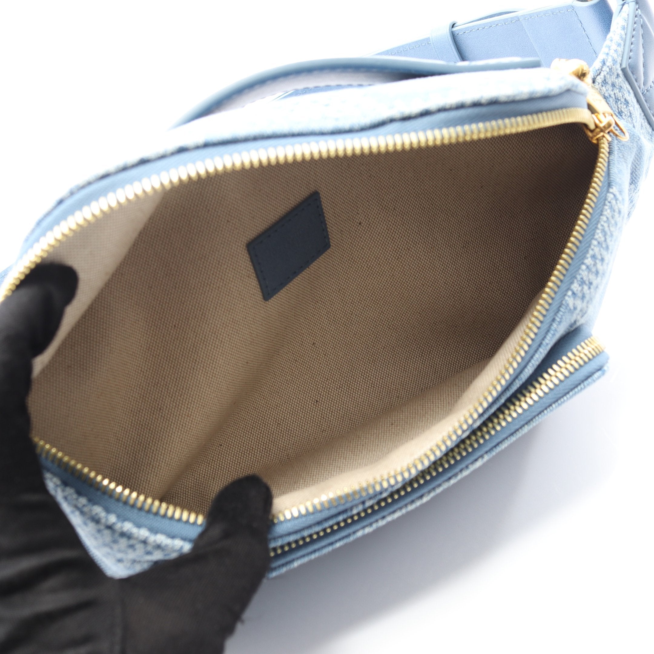 ラッシュ バムバッグ ダミエデニム ボディバッグ ウエストバッグ