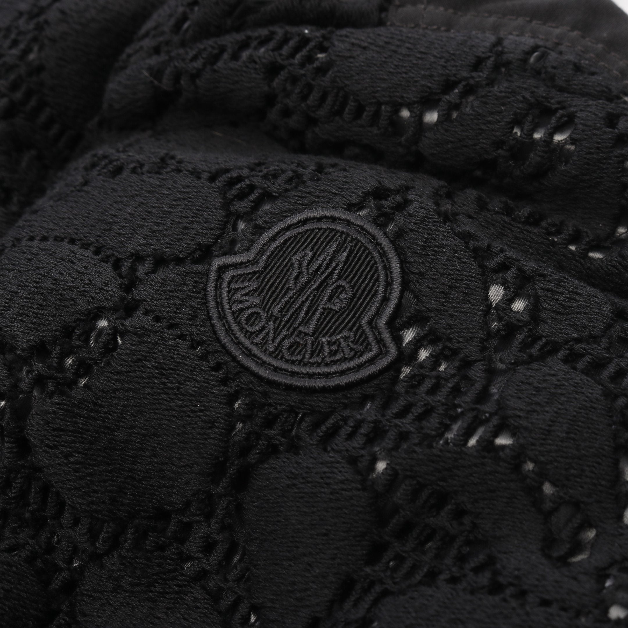 GARANCE ダウンジャケット 花柄 ナイロン ブラック レース 切替