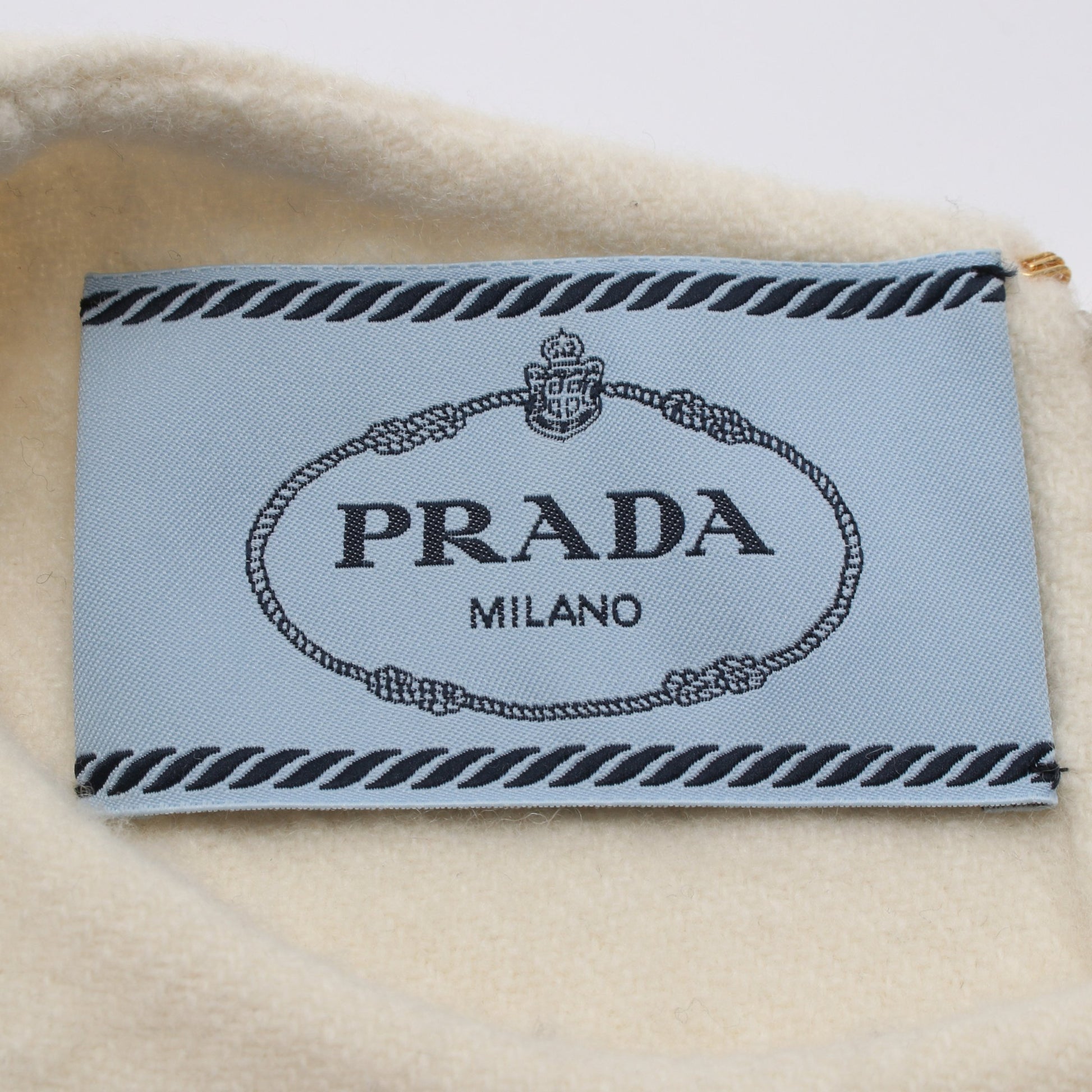 ウォッシュドツイルミニドレス ワンピース ノーススリーブ ウール アイボリー プラダ ワンピース PRADA