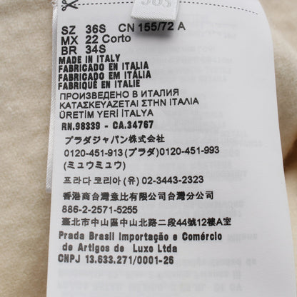 ウォッシュドツイルミニドレス ワンピース ノーススリーブ ウール アイボリー プラダ ワンピース PRADA