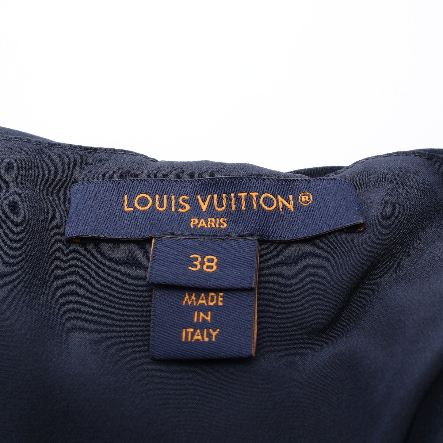 ワンピース シルク レザー ネイビー 切替 ルイヴィトン ワンピース LOUIS VUITTON