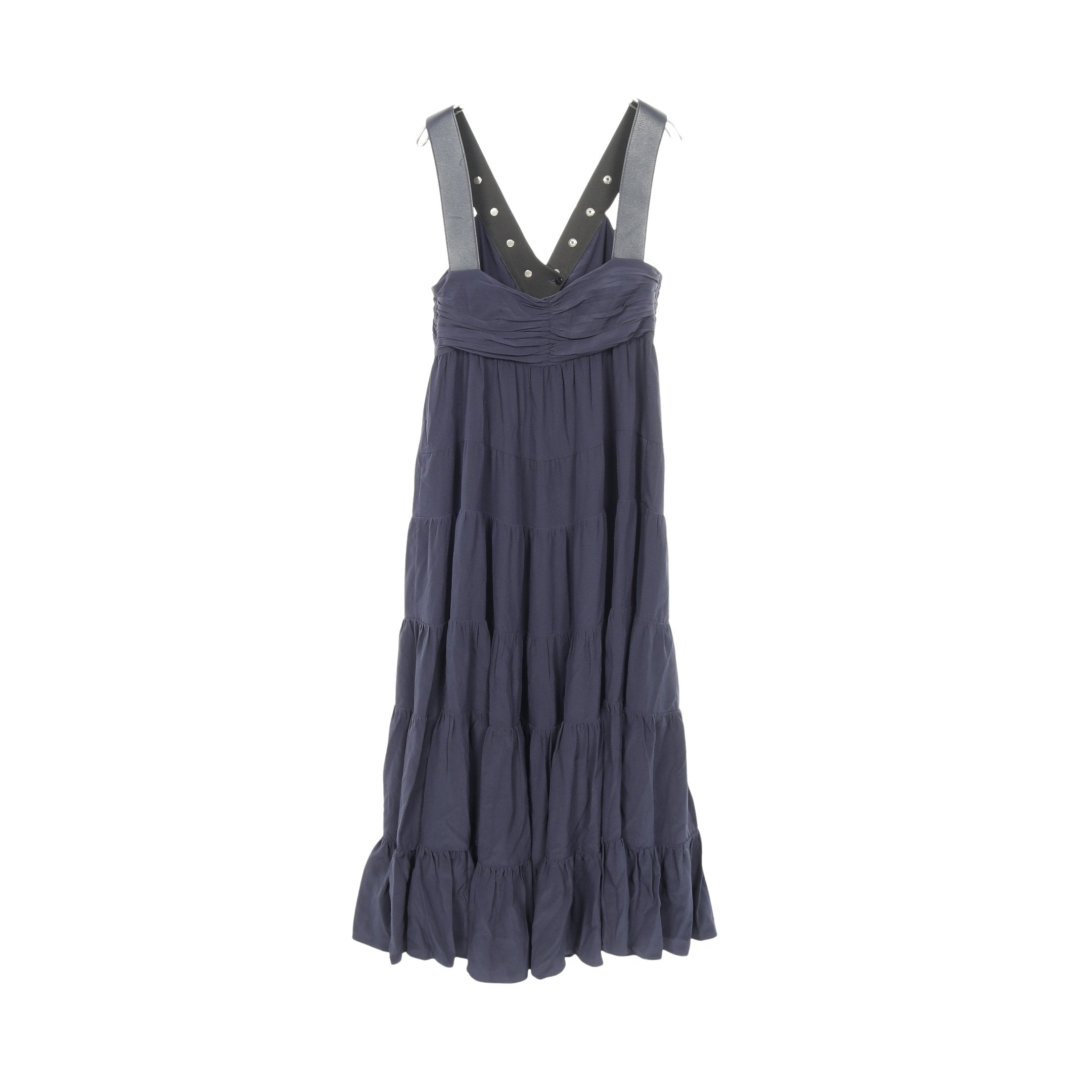 ワンピース シルク レザー ネイビー 切替 ルイヴィトン – RECLO