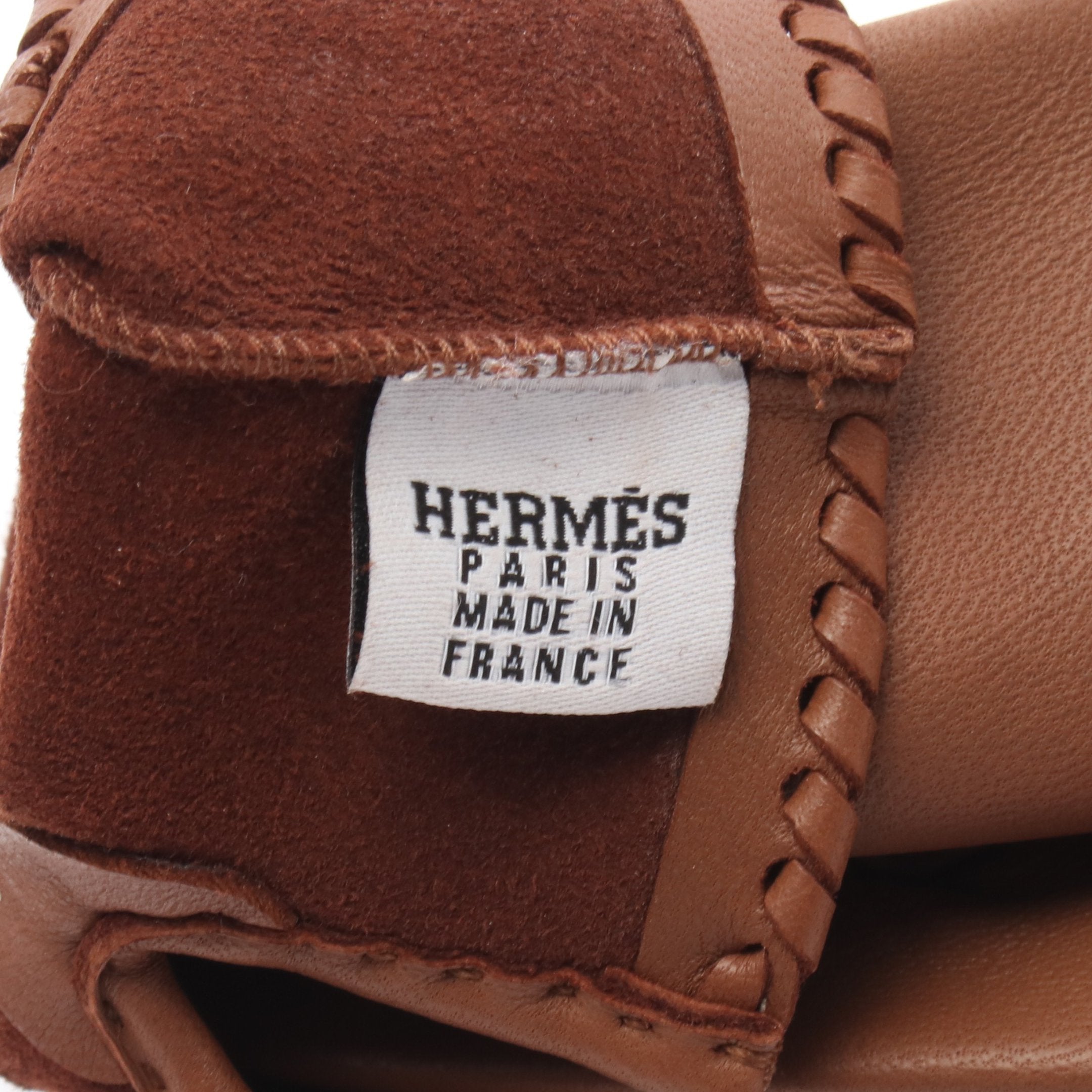 クルードセル 手袋 グローブ レザー ブラウン シルバー金具 エルメス