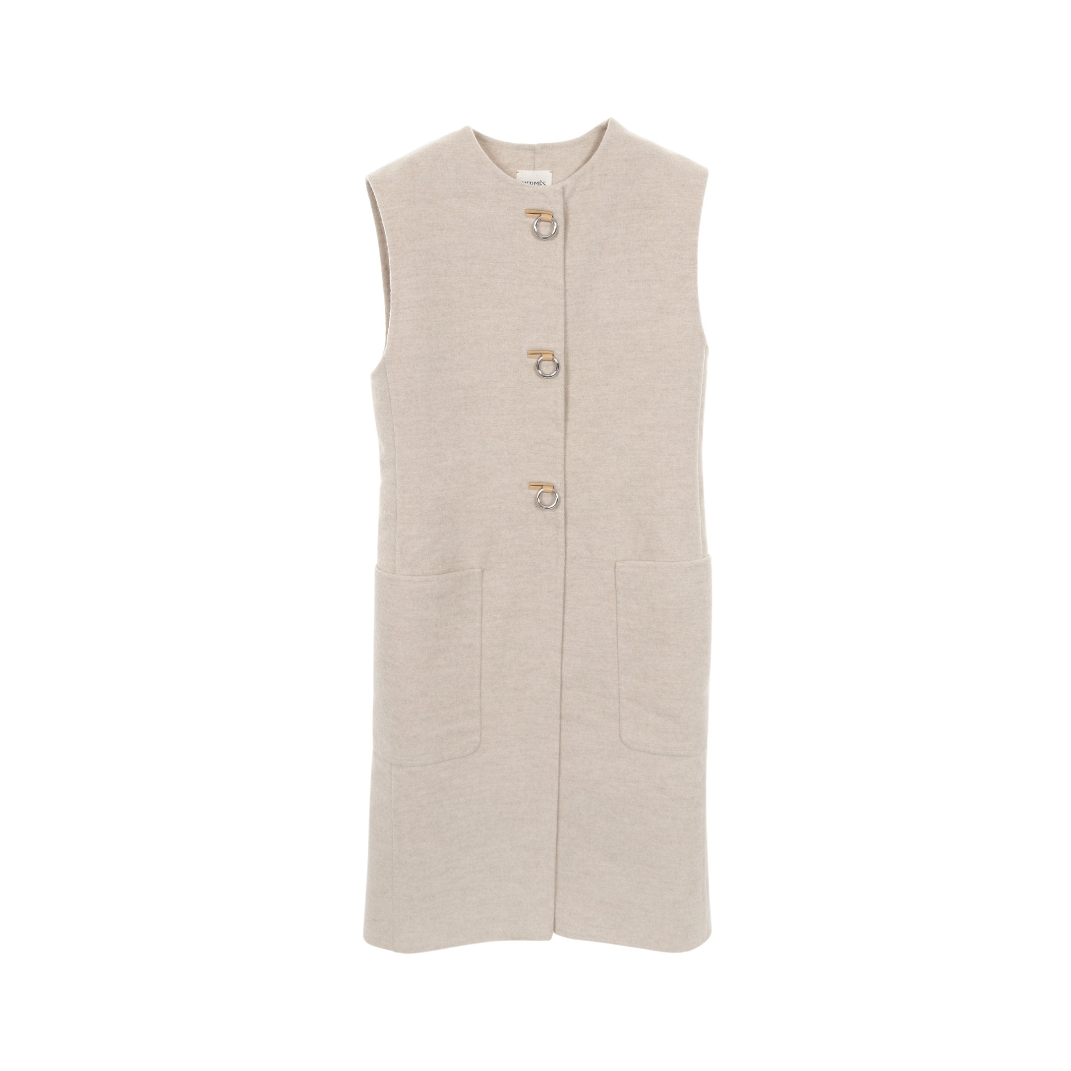 ロングジレ ベスト カシミヤ ベージュ エルメス – RECLO