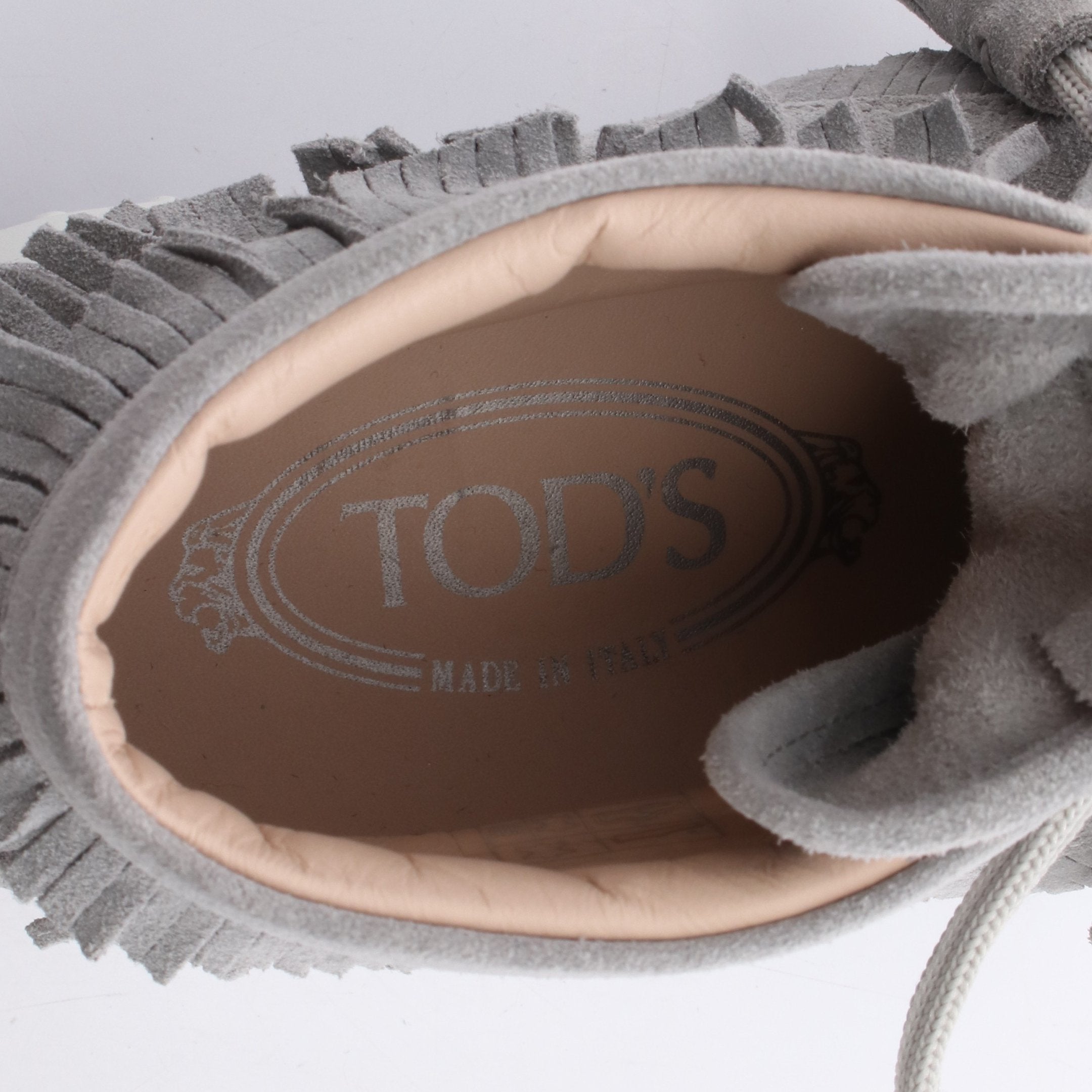 ハイカットスニーカー スエード グレー フリンジ トッズ – RECLO