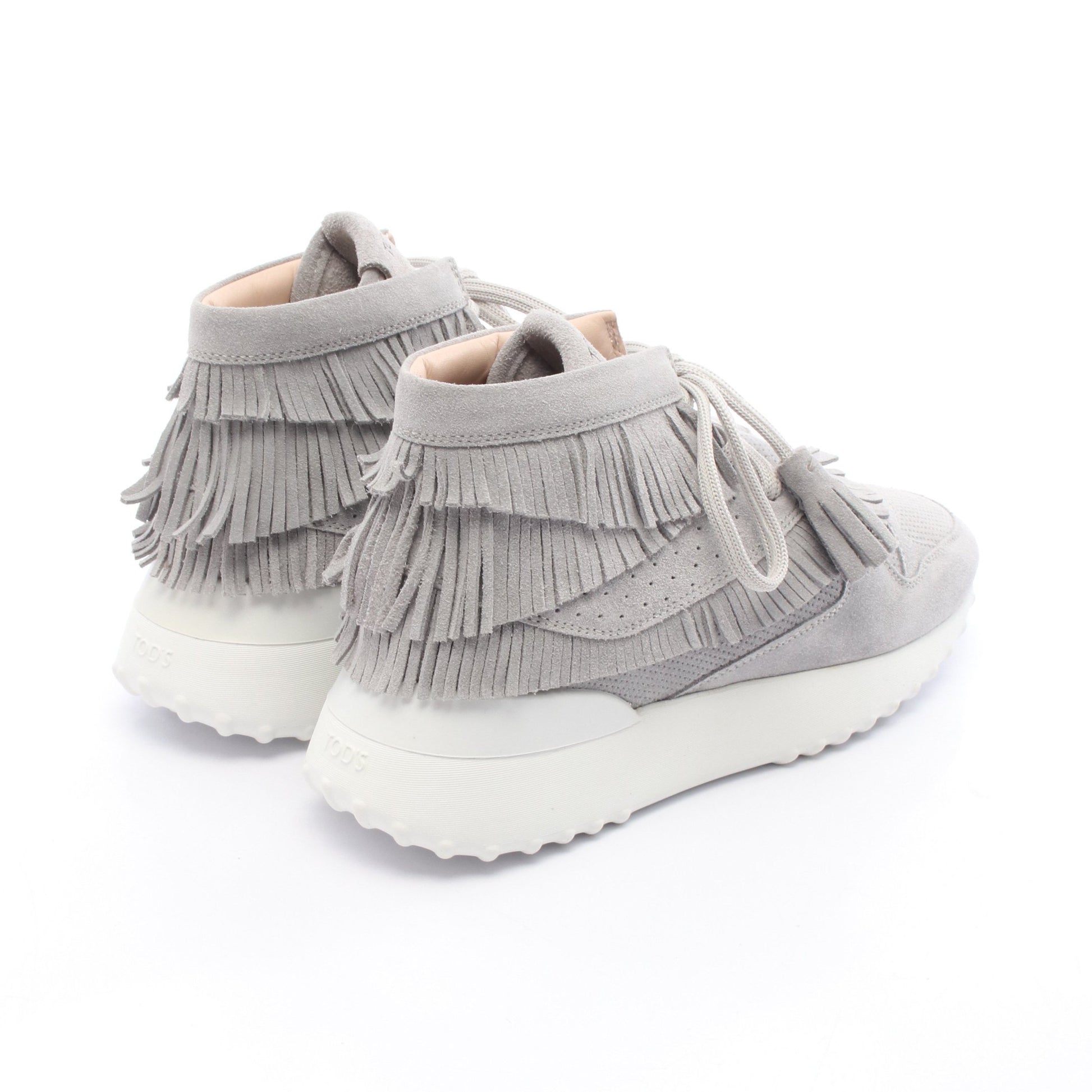 ハイカットスニーカー スエード グレー フリンジ トッズ シューズ TOD'S