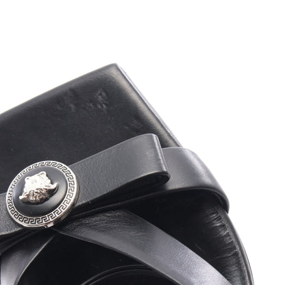 メデューサ サンダル リボン レザー ブラック ヴェルサーチ シューズ Versace