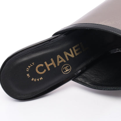 パールヒール サンダル レザー シルバー ブラック シャネル シューズ CHANEL