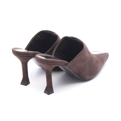 ミュール サンダル スエード エナメルレザー ダークブラウン サルヴァトーレフェラガモ シューズ Salvatore Ferragamo