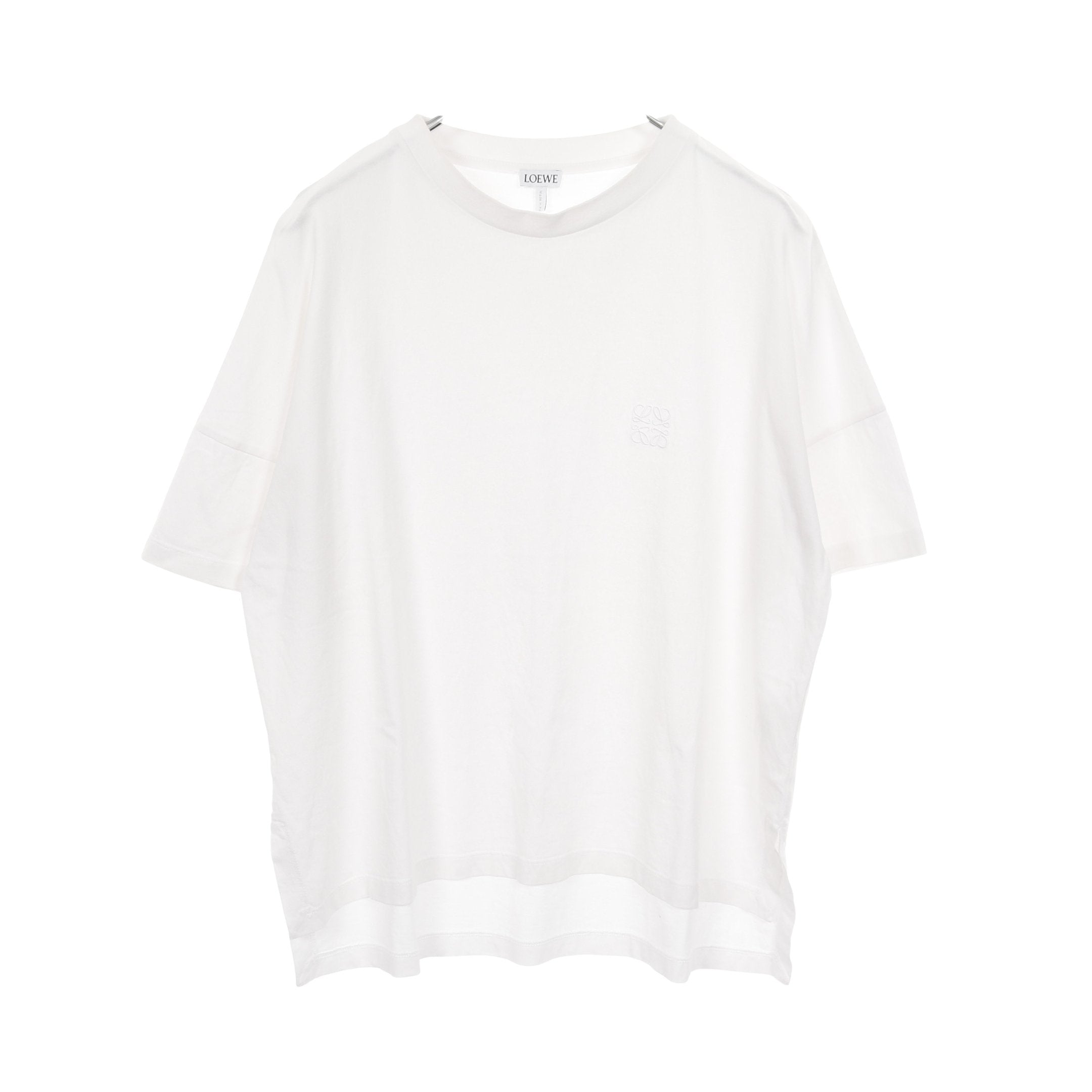 LOEWE ロエベ アナグラム刺繍 クルーネックTシャツ ホワイト Mサイズ アナグラム刺繍 Tシャツ クルーネック 半袖 コットン ホワイト ロエベ
