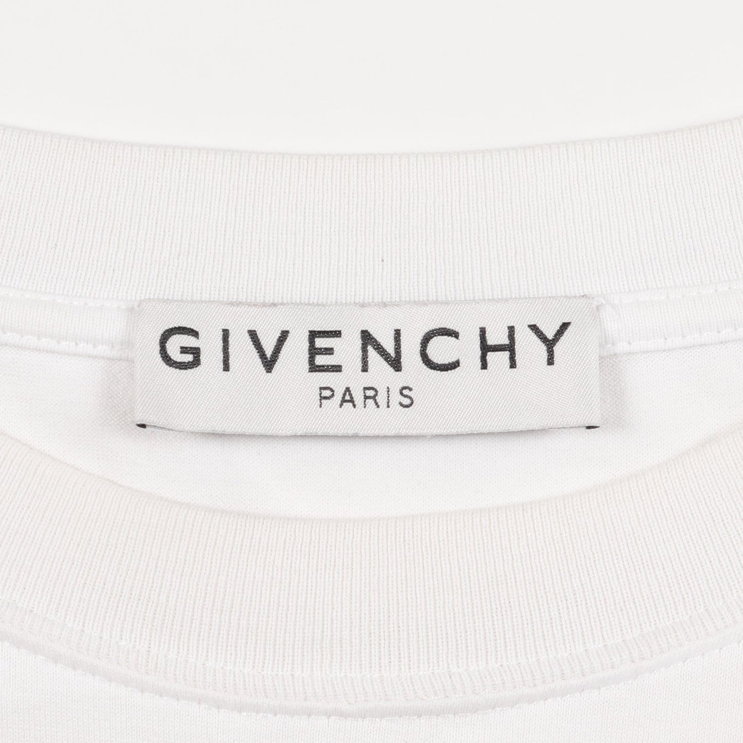 Tシャツ クルーネック 半袖 ロゴ コットン ホワイト ブラック 切替 ジバンシィ トップス GIVENCHY