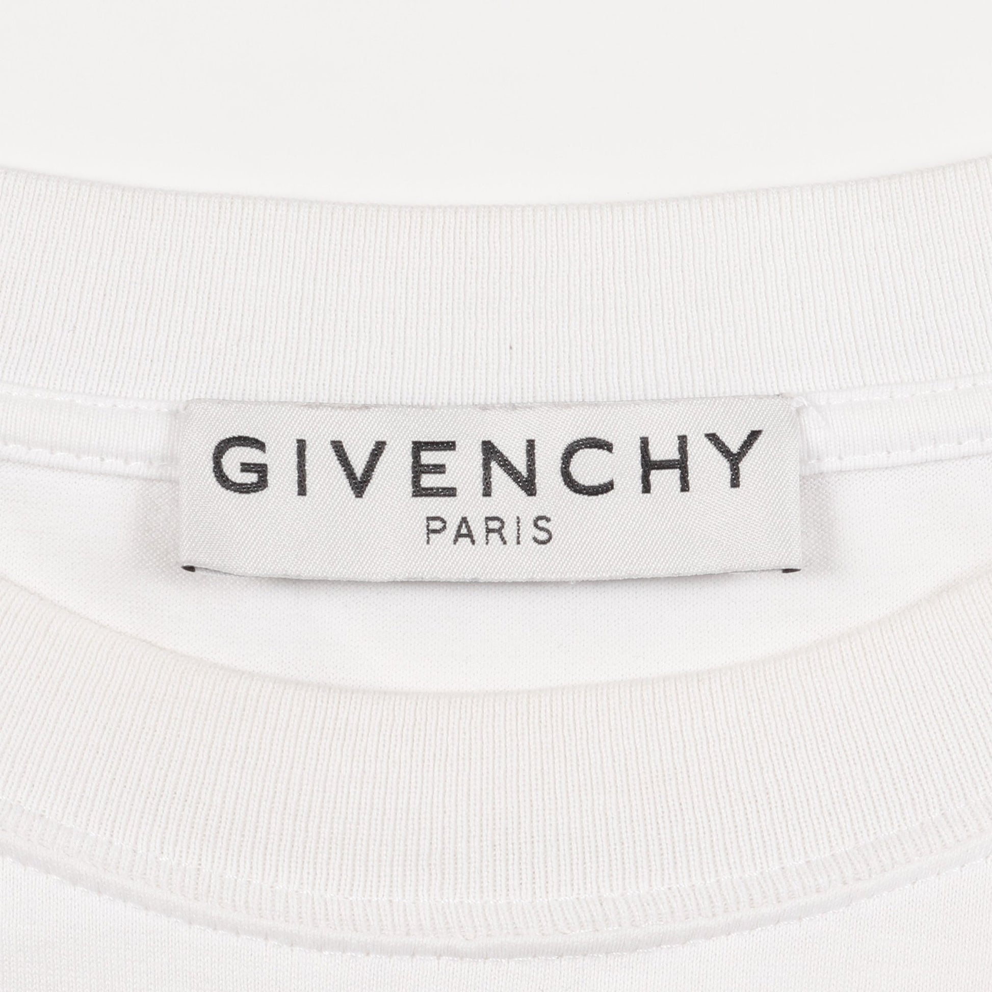 Tシャツ クルーネック 半袖 ロゴ コットン ホワイト ブラック 切替 ジバンシィ トップス GIVENCHY