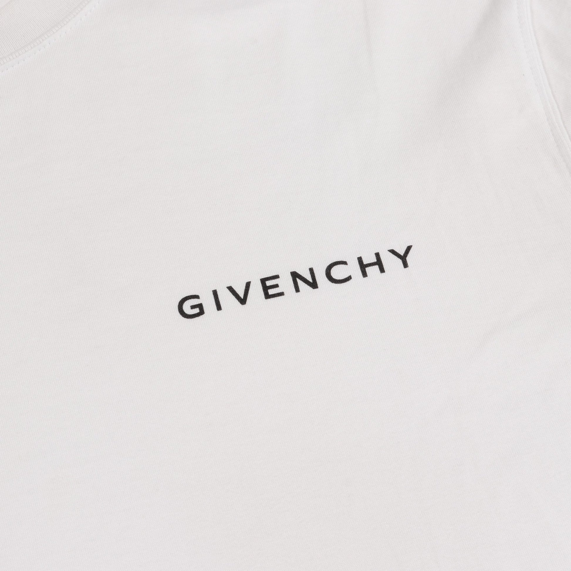 Tシャツ クルーネック 半袖 ロゴ コットン ホワイト ブラック 切替 ジバンシィ トップス GIVENCHY